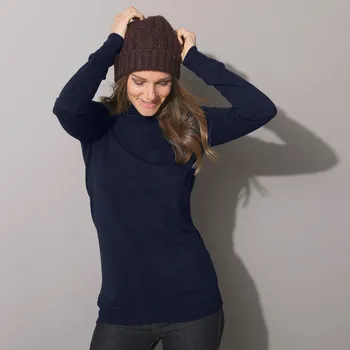 Dámská móda Pulovr s rolákem, kašmírový na dotek námořnická modrá 54