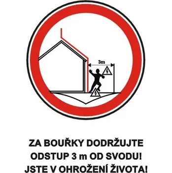 STRO.M propagace Tabulka ZTC020 A7 Za bouřky dodržujte odstup 3 m od svodu! Jste v ohrožení života!