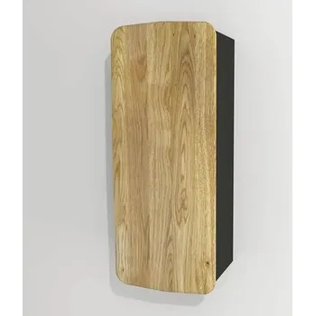 Koupelnový nábytek Koupelnová závěsná skříňka Devo Oval levá dub přírodní/šedá Diamond 34 x 94 x 33 cm OV-SW1DLE34-P35D01L09