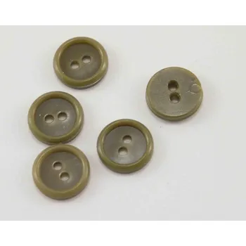 Knoflík Dírkový košilový knoflík - khaki zelený - průměr 1,1 cm