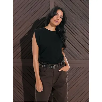 Sinsay - Bavlněný top - černá - ZA961-99X - ZA961-99X-XXS