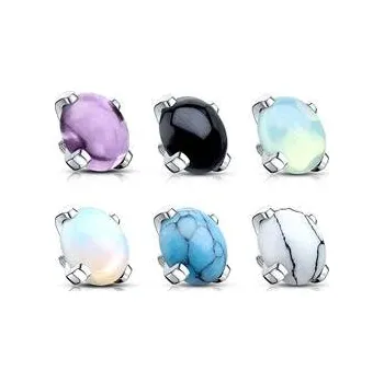 Piercing ND014-04AM Náhradní kamínek opál k labretě, průměr 4 mm