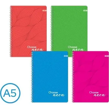 Blok Blok spirála A5 NEON linka 60l mix