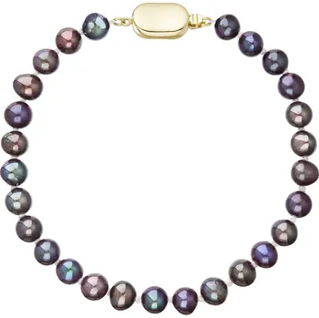 Náramek Evolution Group s.r.o. Perlový náramek z říčních perel se zapínáním ze 14 karátového zlata 923001.3 dk.peacock Záponky: Zlatá 9269A