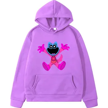 Chlapecký svetr Smiling Critters Dětská mikina s potiskem Smilings Critters s klokaní kapsu (mix barev) Barva: Fialová, Velikost: 130 (7-8 let)