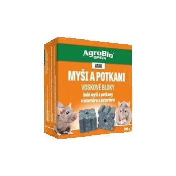 Insekticid Nástraha proti myším a potkanům AGROBIO Atak - voskové bloky 300g