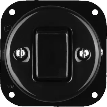 vypínač Keramický kolébkový vypínač, č. 7, černý - bez rámečku