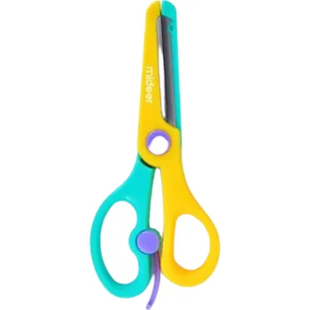 Hračka Mideer Dětské nůžky s kulatou špičkou - žluto zelené