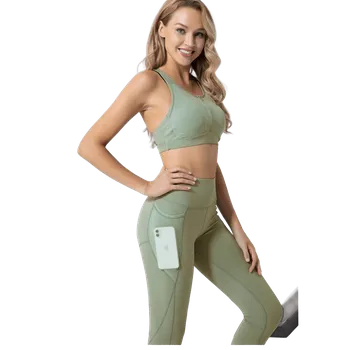 Royal Wolf Sportovní set Bum lift Melody s kapsou, khaki Barva: Khaki, Velikost: M