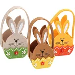 Arpex Plstěný velikonoční košík 22cm zajíček MIX barev