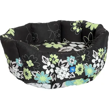 Pelíšek pro psa PROFIZOO Pelech Living 110 černá kytka (bav)