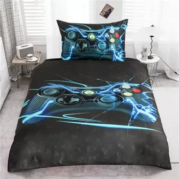 Povlečení POVLEČENÍ S 3D EFEKTEM 140x200/70x90cm - HERNÍ KONZOLE - BLACK