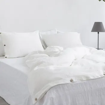 Povlečení Lněné povlečení Natur bílé EMI: Standardní set jednolůžko obsahuje 1x 200x140 + 1x 90x70