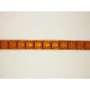 Stuha Kostková stuha s metaloplastem a drátem 15 mm, měděná