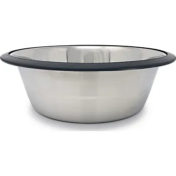 Miska pro psa PROFIZOO Miska nerezová s vrchním gumovým kroužkem Standard 200 ml (šedý proužek)