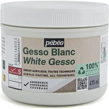 Speciální výtvarná barva Gesso Origin acrylics - akrylový šeps bílý, 475 ml