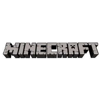 Nášivka NAŽEHLOVAČKA - Nápis Minecraft šedý