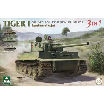 Plastikový model Takom 1/35 Sd.Kfz.181 Pz.Kfw.VI.Ausf.E Tiger I Experimental Project 3 in 1