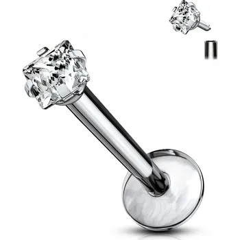Piercing Šperky4U Piercing do brady - labreta titan čtverec - TIT1046-1208