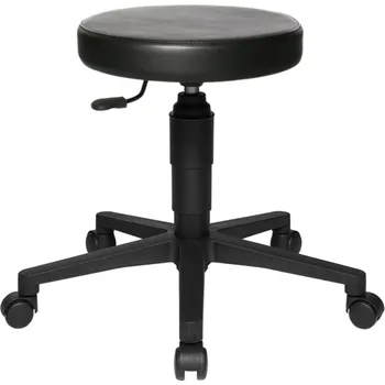 Pracovní stolička TopStar Tec70, plastová podnož, polstrovaný sedák, potažený koženkou