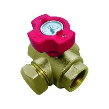 Ventil Kulový kohout HERZ multifunkční s červeným ovladačem Dimenze: DN25