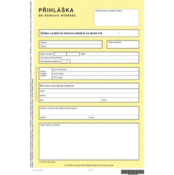 Přihláška do domova mládeže