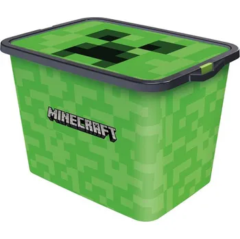 úložný prostor na hračky STOR Plastový úložný box s víkem Minecraft 23l