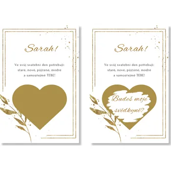 Party nádobí Personal Stírací los pro svědkyni - Modern Gold Barva: Zlatá