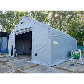Zahradní stan Plachtová hala Šířka 9,15 m Výška 6,1 m Barva: Tmavě zelená, Délka: 18,3 m