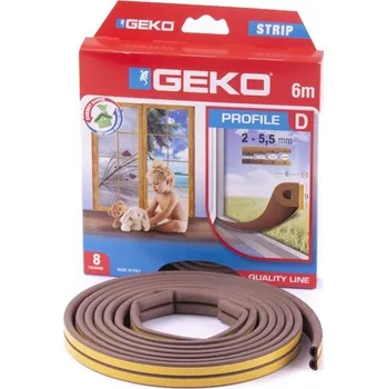 Těsnění do okna a dveří Těsnění profil D, 9x6mm/6m hnědé GEKO