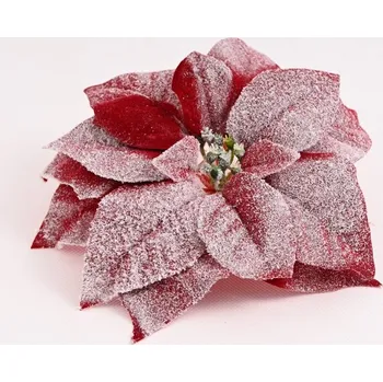 Vánoce Vánoční hnězda zasněžená na skřipci 24 cm, bordó