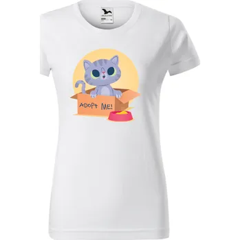 Dámské tričko - Adopt me Barva: Bílá, Velikost: XL