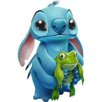 Nášivka NAŽEHLOVAČKA - Stitch s žábou 1