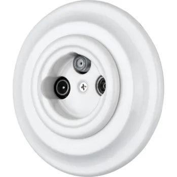 Elektrická zásuvka Keramická zásuvka TV/SAT bílá