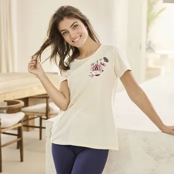 Dámské pyžamo Pyžamové tričko s krátkými rukávy režná 50