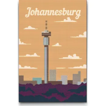 Diamantové malování Diamantové malování - Johannesburg, Jihoafrická republika Velikost: 40x60cm, Rámování: Pouze srolované plátno, Diamanty: Kulaté