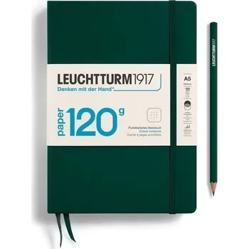 Blok Leuchtturm1917 Zápisník 120G Forest Green Medium A5 tečkovaný