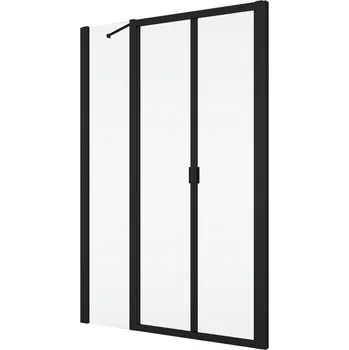 Ronal Bathrooms (Sanswiss) Pevná stěna Ronal Divera v rovině 300 x 2000 mm, černá matná/sklo čiré