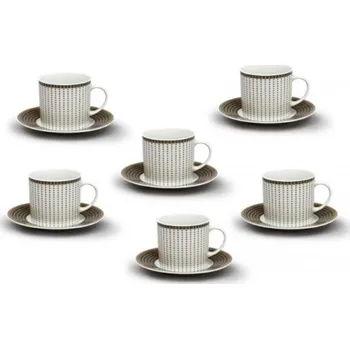 Stolování Thun 1794 Šálky a podšálky, 230 ml, Ella, perličky, porcelán Thun, 6 ks