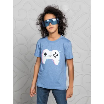 Chlapecké tričko Chlapecké tričko American Gamer - modrý melanž 152