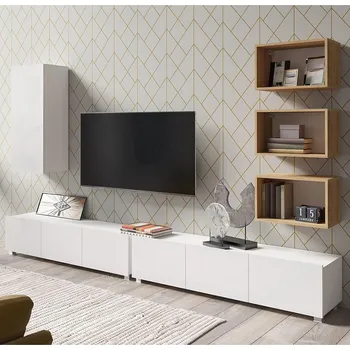 Obývací stěna Obývací stěna CALABRINI b | 300 cm | 6 dílů S | bílá lesk