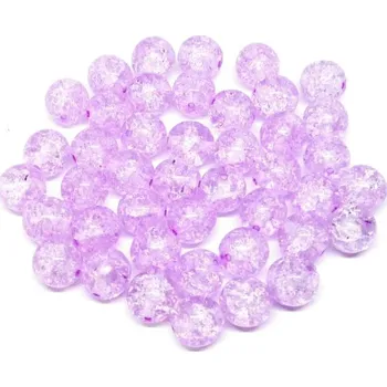 Dětské navlékací korálky CZ Skleněné korálky praskačky 8mm lila - 20ks