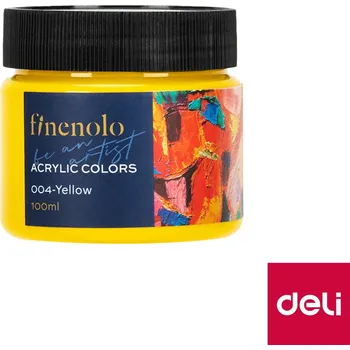 Speciální výtvarná barva Barvy akrylové 100ml, žlutá FINENOLO DELI EC17-YL