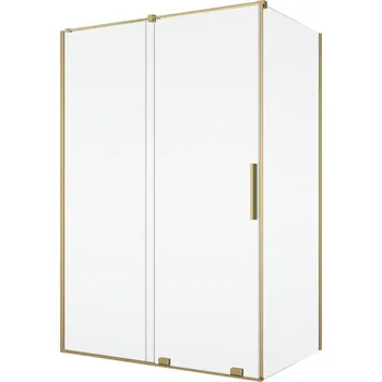 Ronal Bathrooms (Sanswiss) Boční stěna Ronal Amalia v 90° 1000 x 2000 mm, gold brushed/sklo čiré
