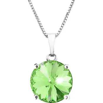 Módní doplněk JSB bijoux s.r.o. Stříbrný náhrdelník s přívěskem samostatné rivoli Swarovski Peridot (Stříbro 925/1000)