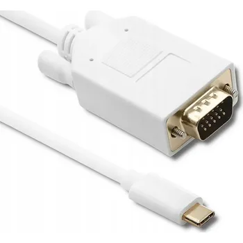Datový kabel Kabel USB-C na VGA Qoltec 50418 bílý 1m