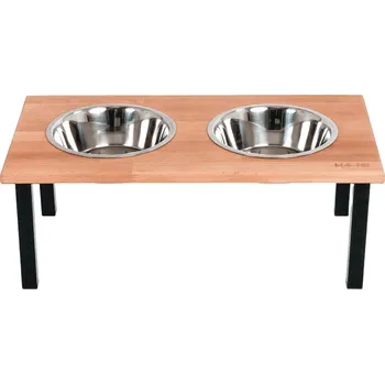 Miska pro psa MA-NU Dřevěný stojan s miskami Black Middle L