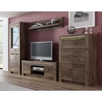 Obývací stěna MEBLAR Obývací stěna INDIANAPOLIS jasan tmavý