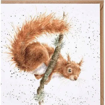 Přání 15 x 15 cm "The Acrobat" Wrendale Designs - veverka