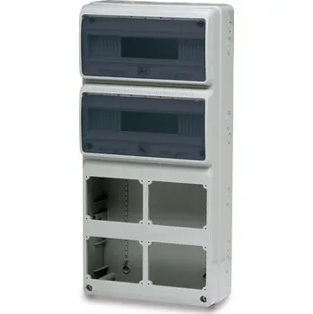 Rozvaděč Famatel 3979 Skříň ACQUA Combi IP65, 6 otvorů, 32 modulů, 685x330x150mm (pro blok. zásuvky)